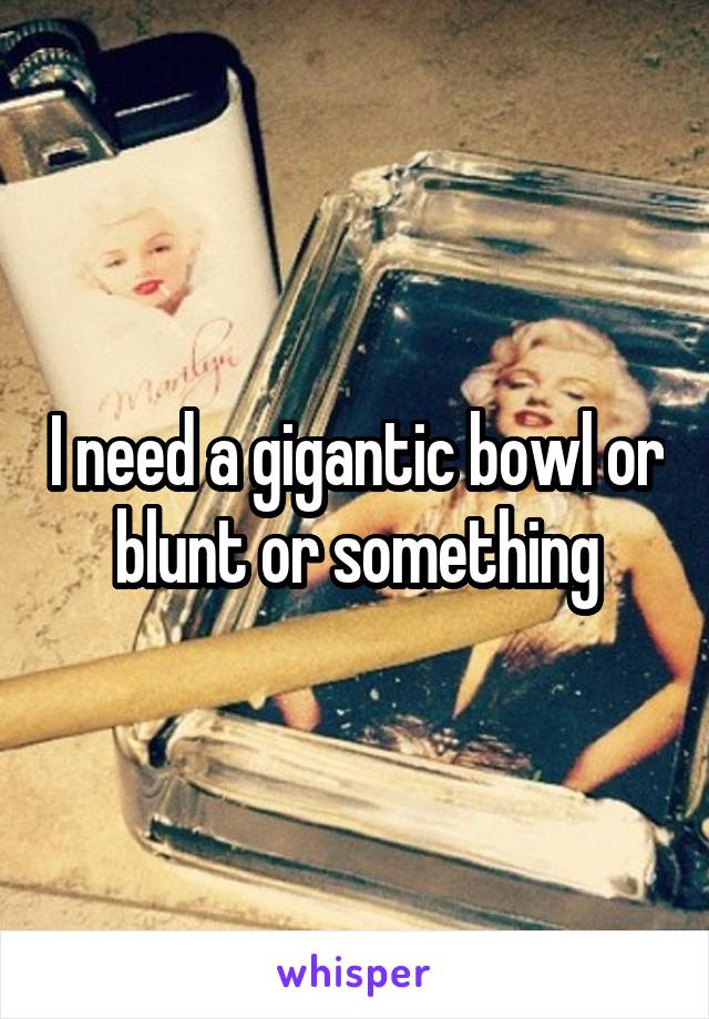 I need a gigantic bowl or blunt or something