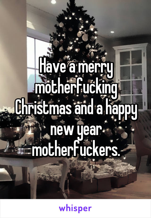 Have a merry motherfucking Christmas and a happy new year motherfuckers.