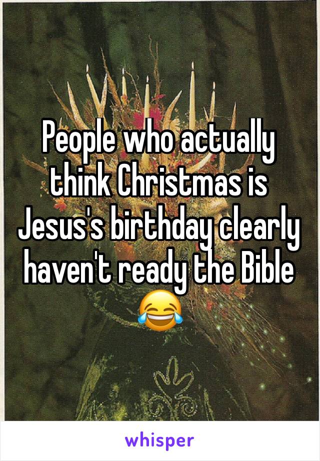 People who actually think Christmas is Jesus's birthday clearly haven't ready the Bible 😂