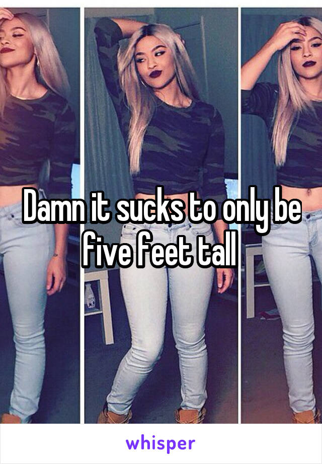 Damn it sucks to only be five feet tall 