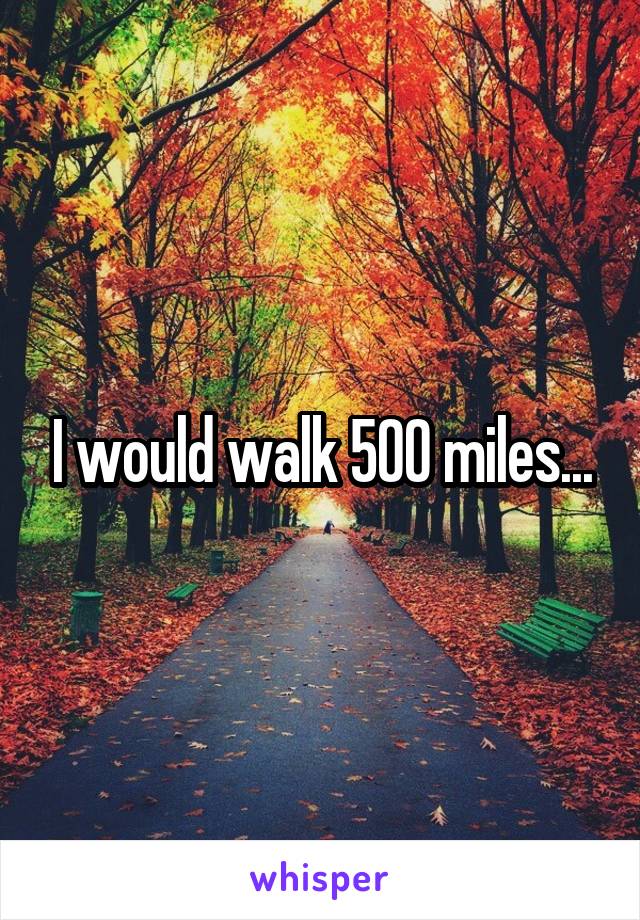 I would walk 500 miles...