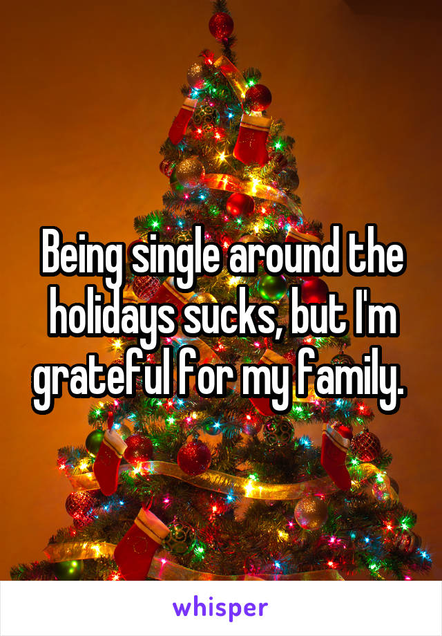 Being single around the holidays sucks, but I'm grateful for my family. 