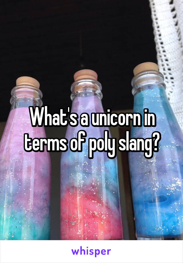 What's a unicorn in terms of poly slang?