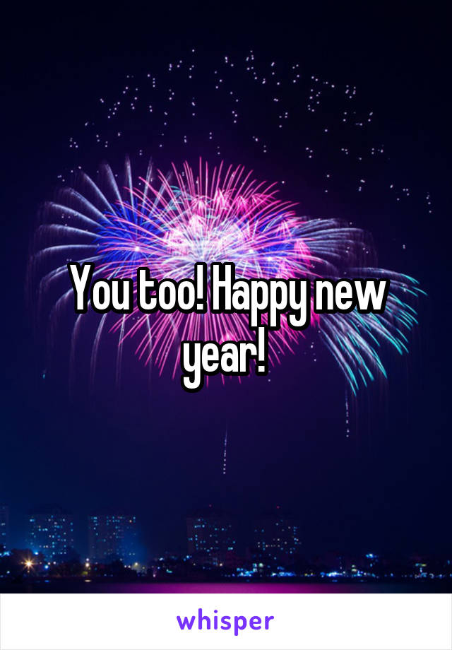 You too! Happy new year! 