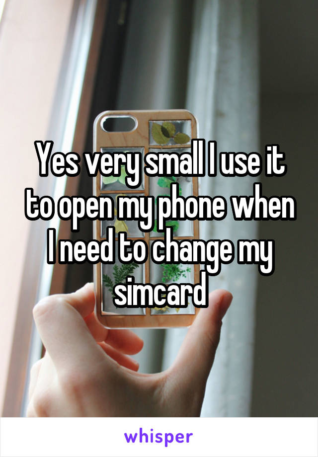 Yes very small I use it to open my phone when I need to change my simcard