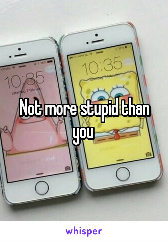 Not more stupid than you 