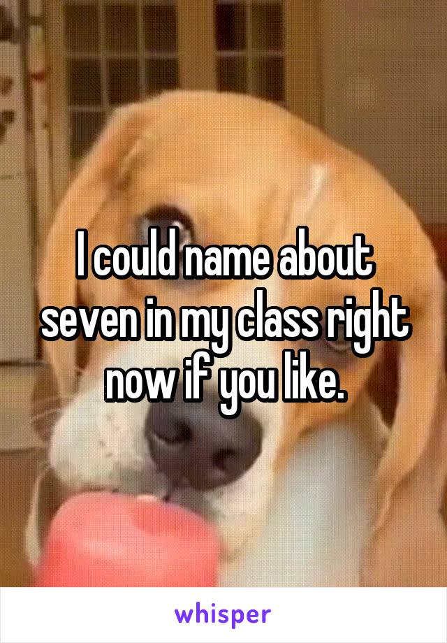 I could name about seven in my class right now if you like.