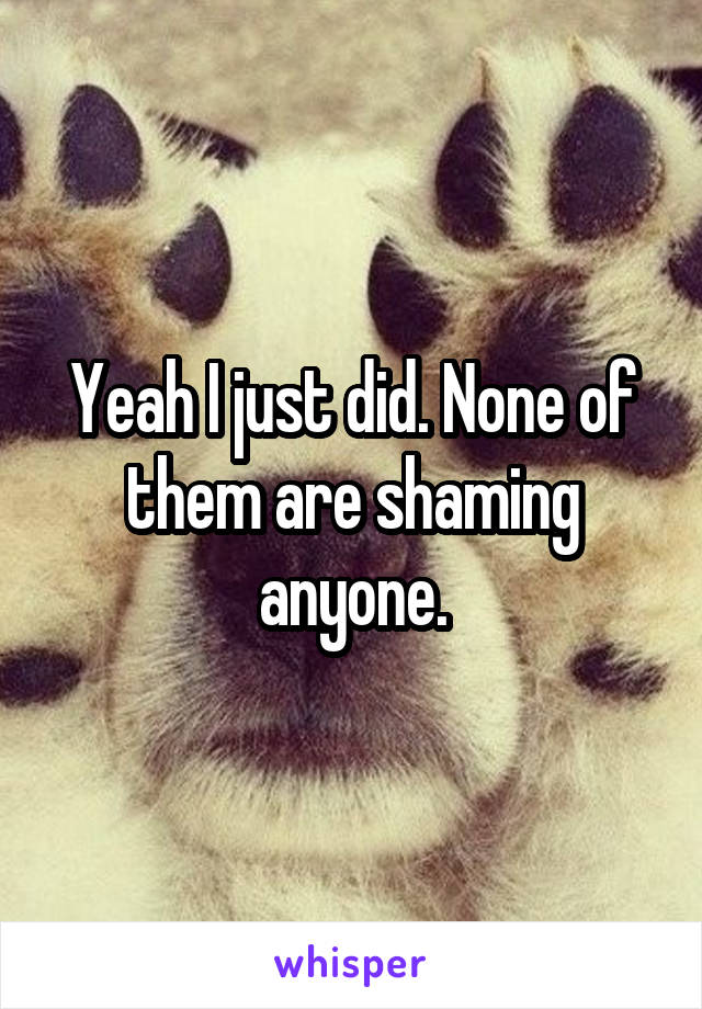 Yeah I just did. None of them are shaming anyone.