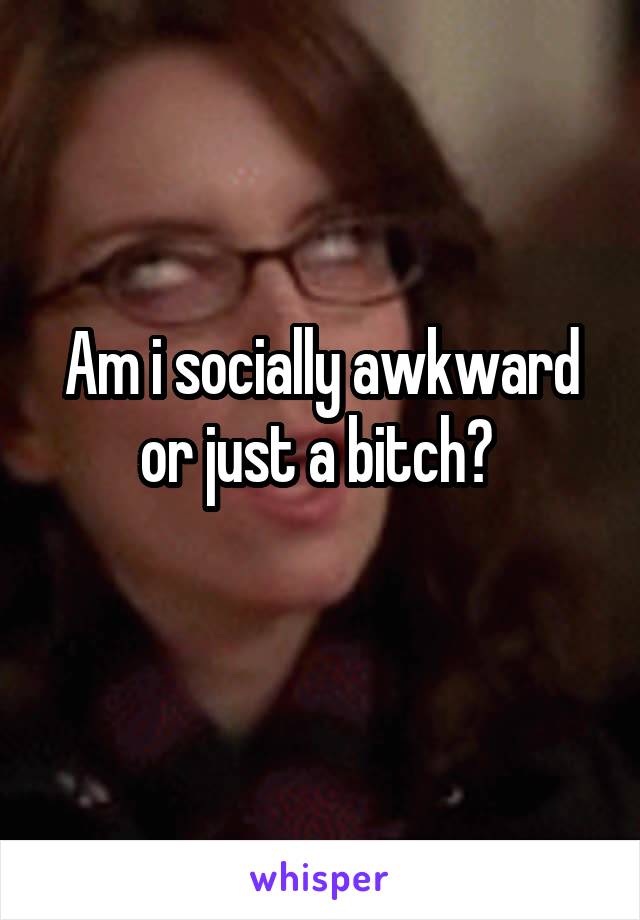 Am i socially awkward or just a bitch? 
