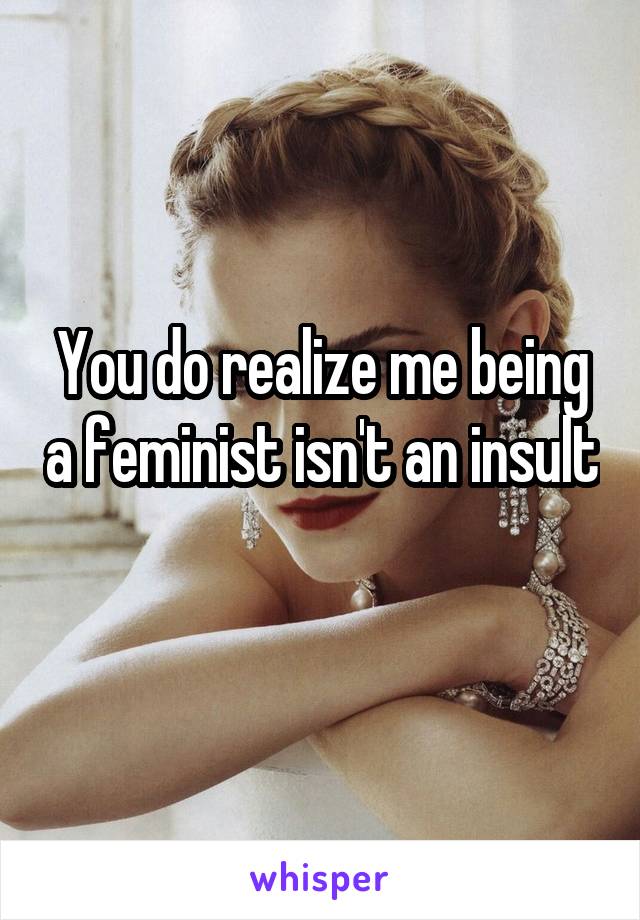 You do realize me being a feminist isn't an insult 