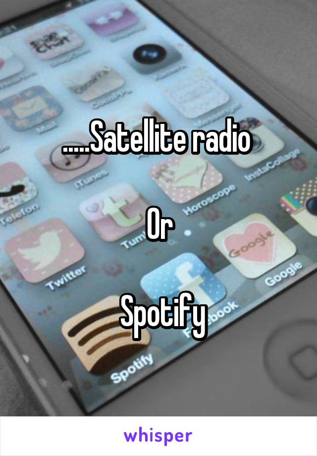 .....Satellite radio 

Or

 Spotify