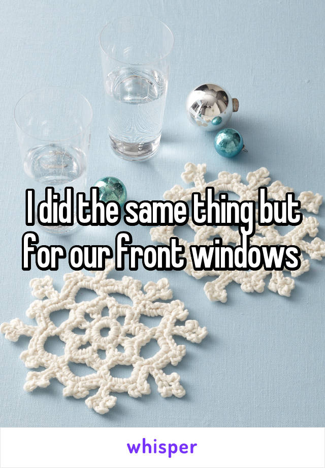 I did the same thing but for our front windows 
