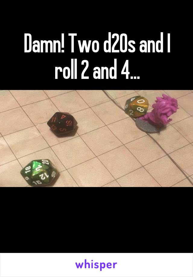 Damn! Two d20s and I roll 2 and 4...





