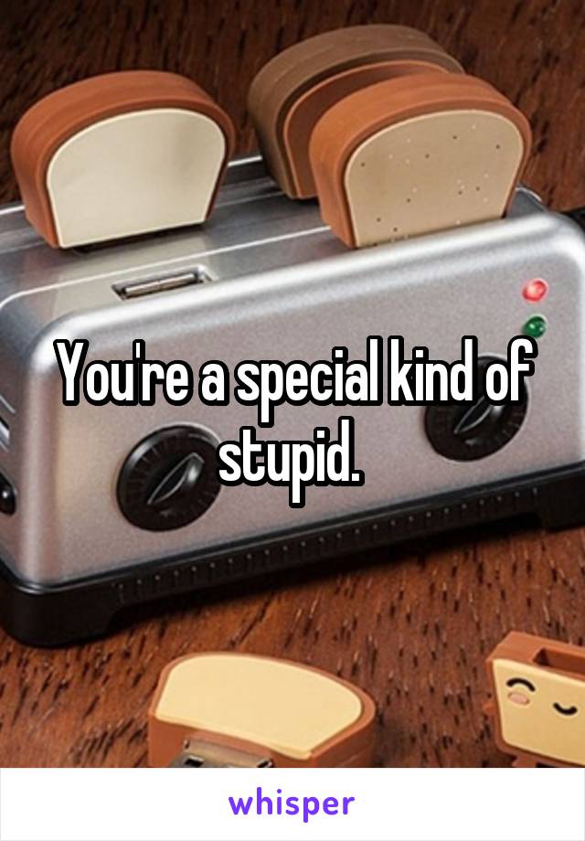 You're a special kind of stupid. 