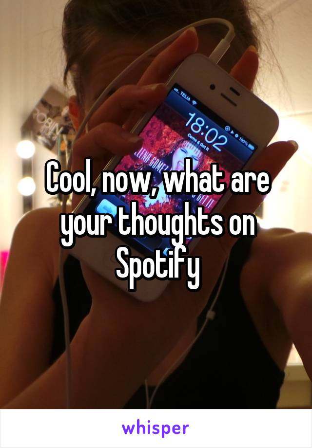 Cool, now, what are your thoughts on Spotify