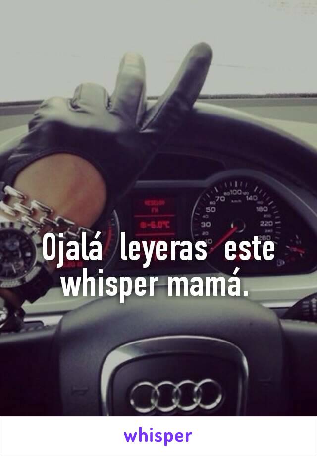 

Ojalá  leyeras  este whisper mamá. 