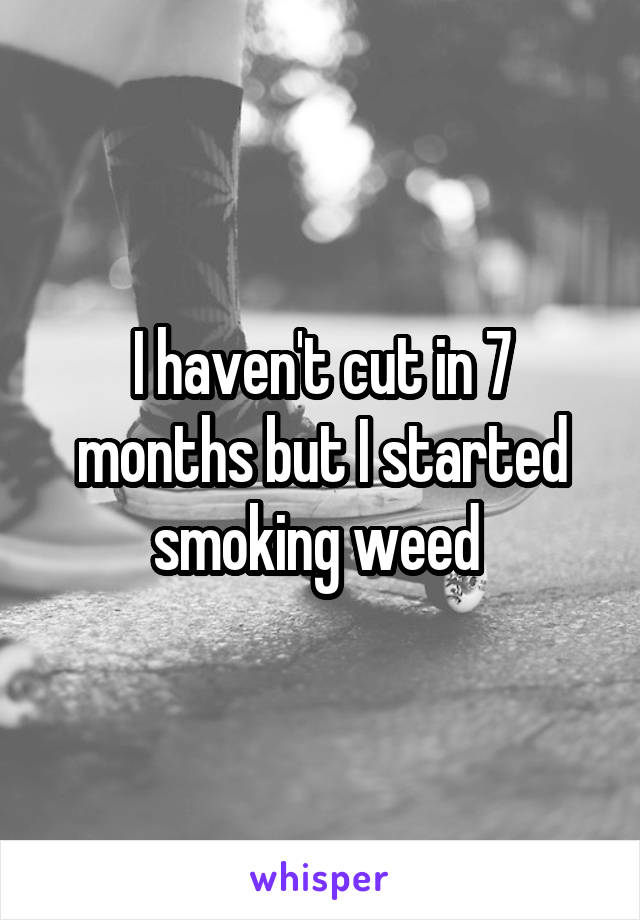 I haven't cut in 7 months but I started smoking weed 