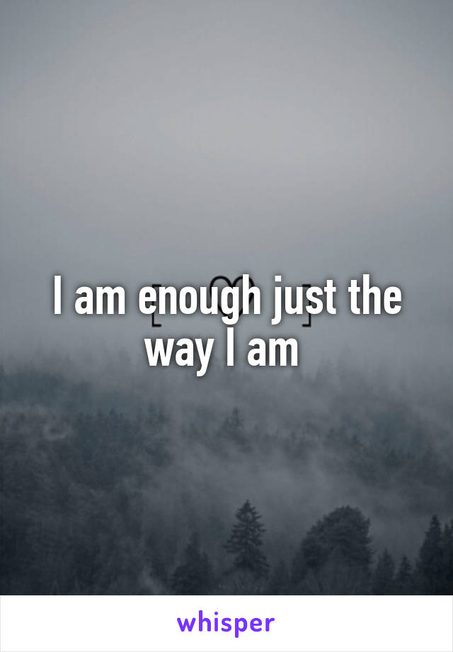 I am enough just the way I am 