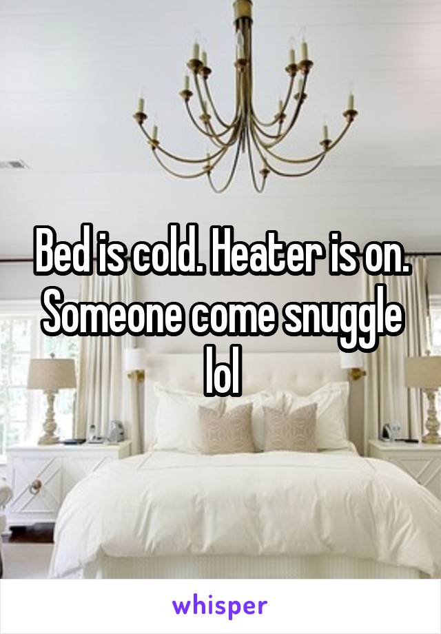Bed is cold. Heater is on. Someone come snuggle lol