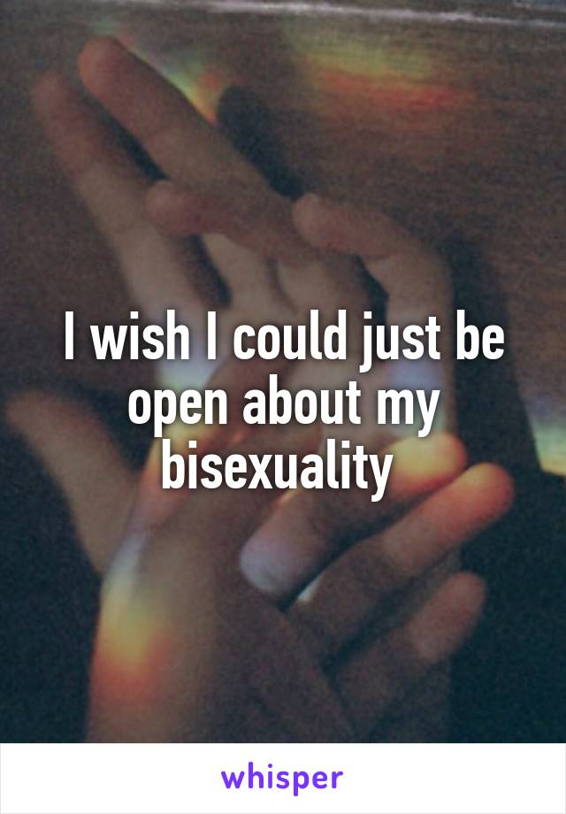 I wish I could just be open about my bisexuality 