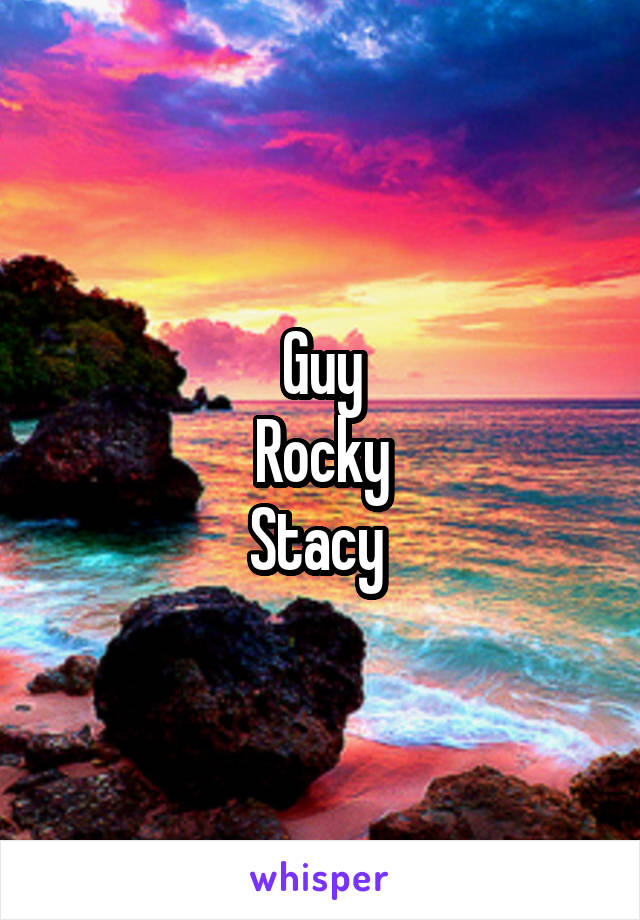 Guy
Rocky
Stacy 