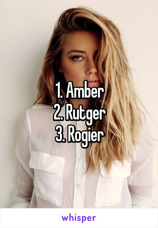1. Amber
2. Rutger
3. Rogier