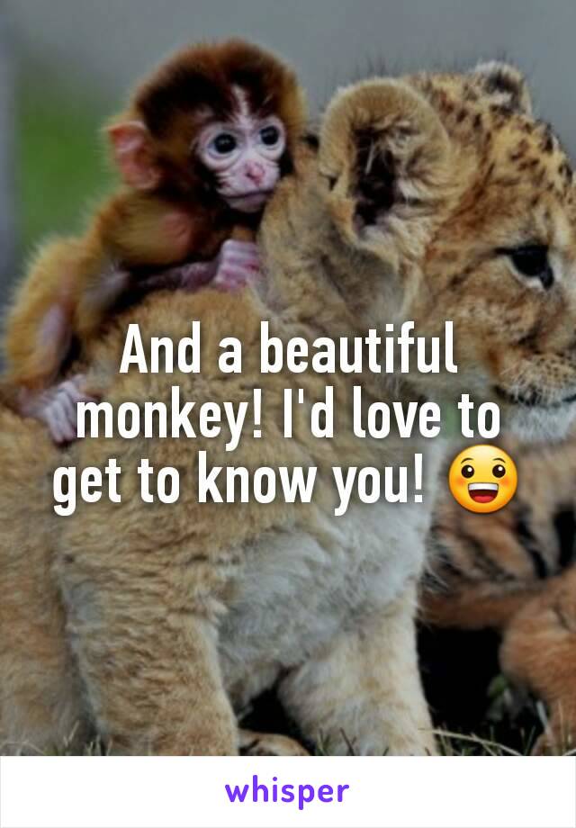 And a beautiful monkey! I'd love to get to know you! 😀