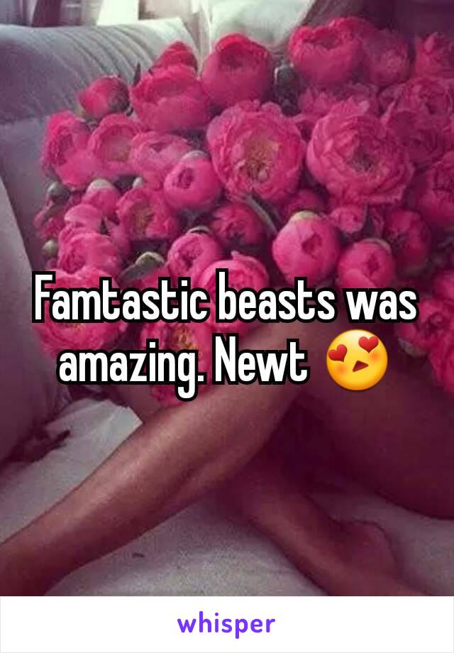 Famtastic beasts was amazing. Newt 😍