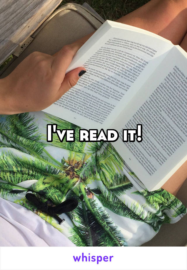 I've read it!