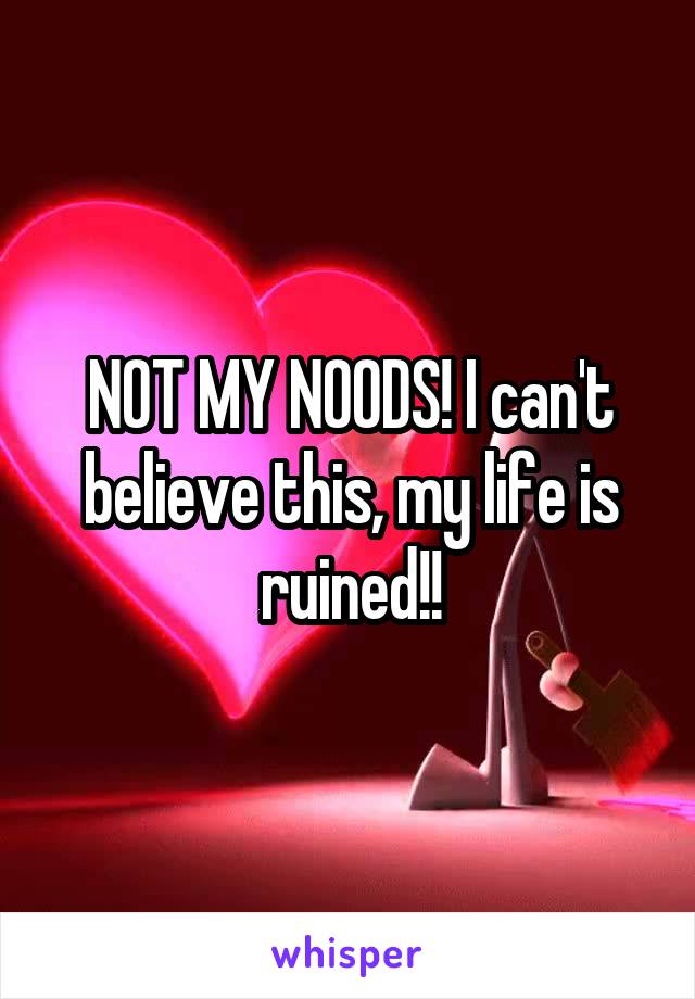 NOT MY NOODS! I can't believe this, my life is ruined!!