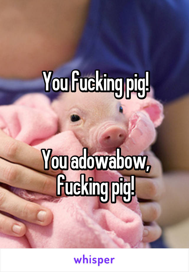 You fucking pig!


You adowabow, fucking pig!