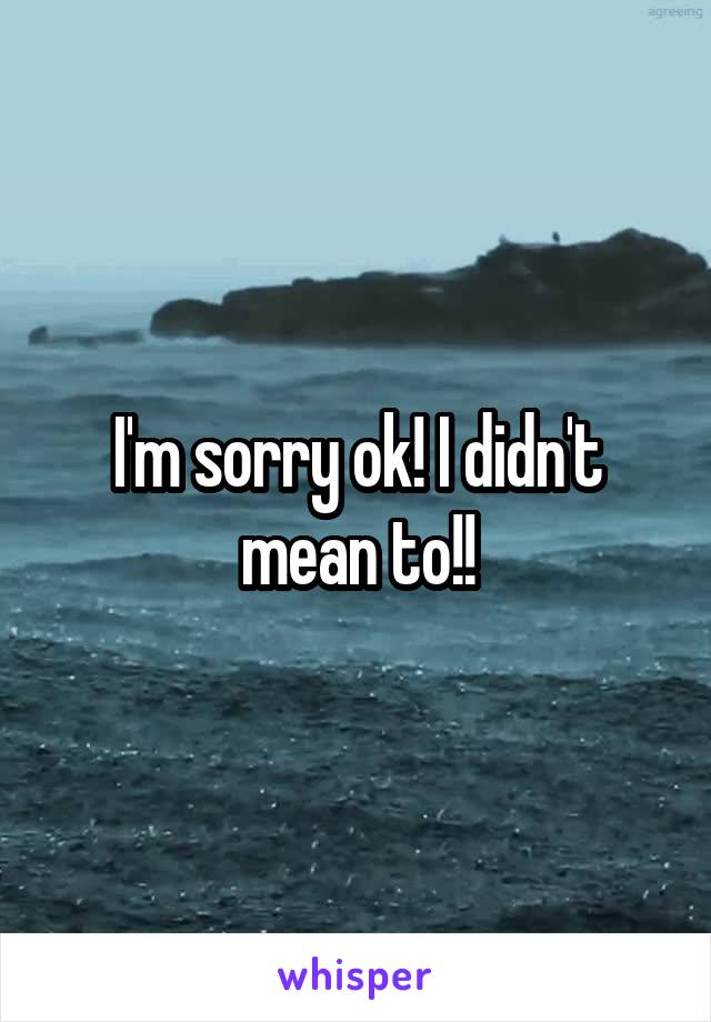 I'm sorry ok! I didn't mean to!!