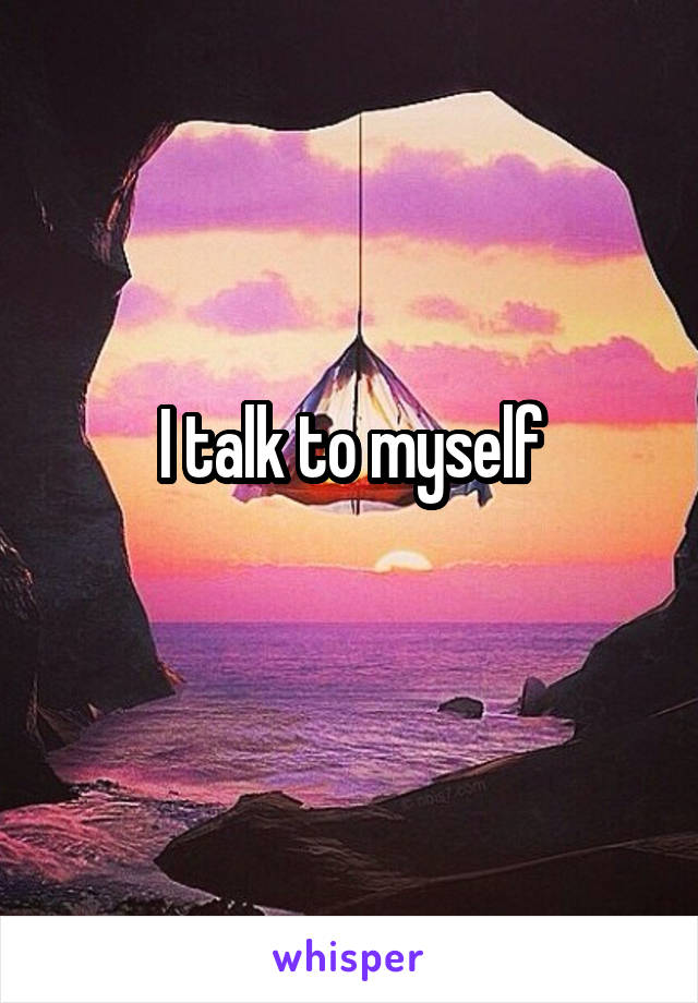 I talk to myself
