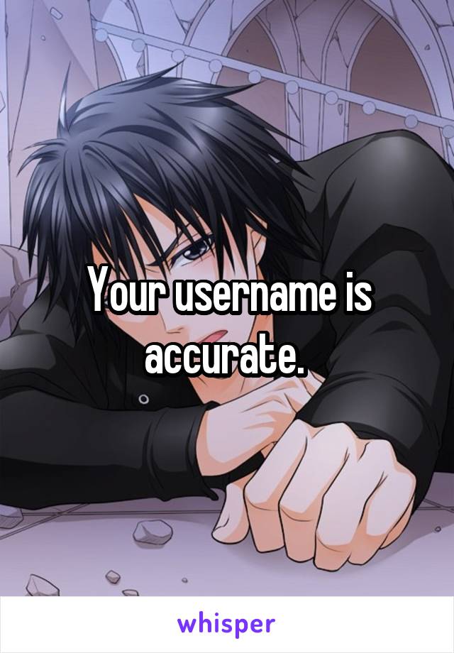 Your username is accurate. 