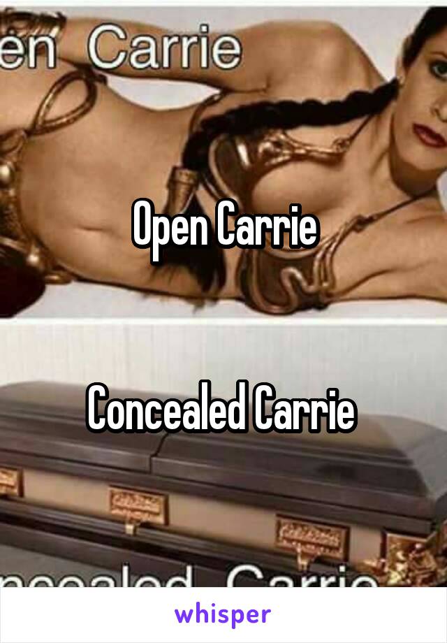 Open Carrie


Concealed Carrie 