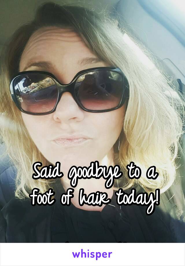





Said goodbye to a foot of hair today!

Loving it!