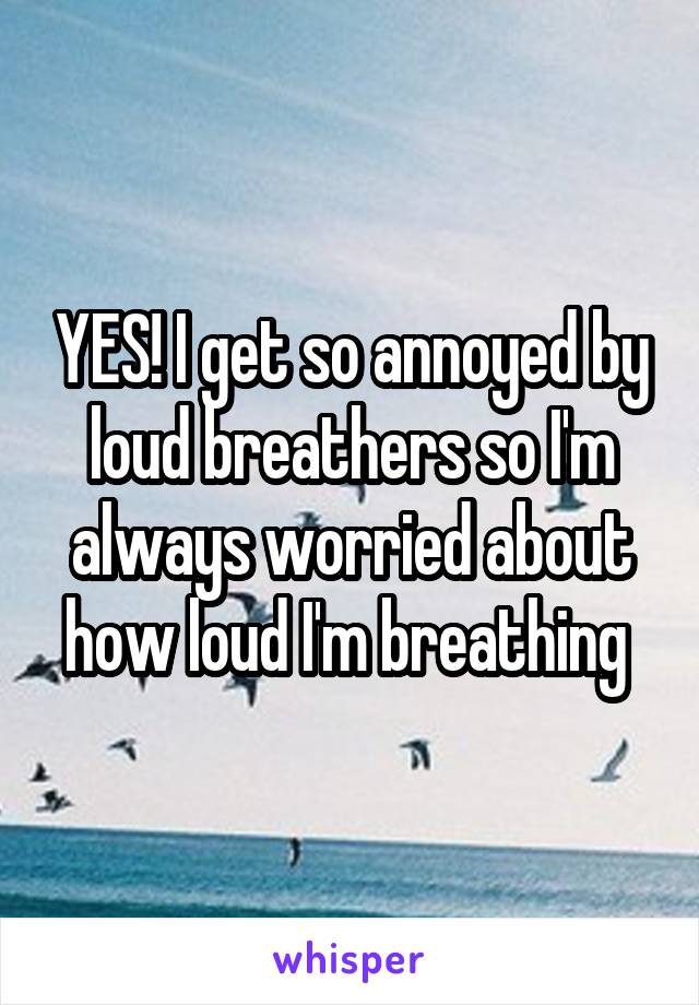 YES! I get so annoyed by loud breathers so I'm always worried about how loud I'm breathing 