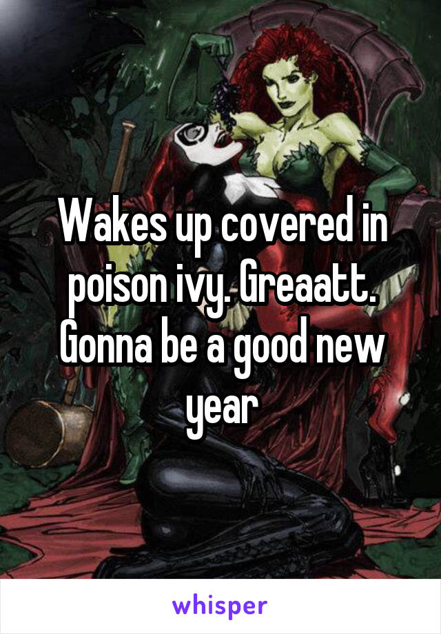 Wakes up covered in poison ivy. Greaatt. Gonna be a good new year