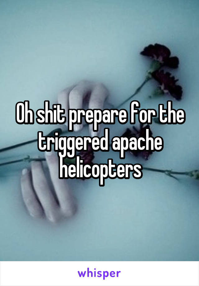 Oh shit prepare for the triggered apache helicopters