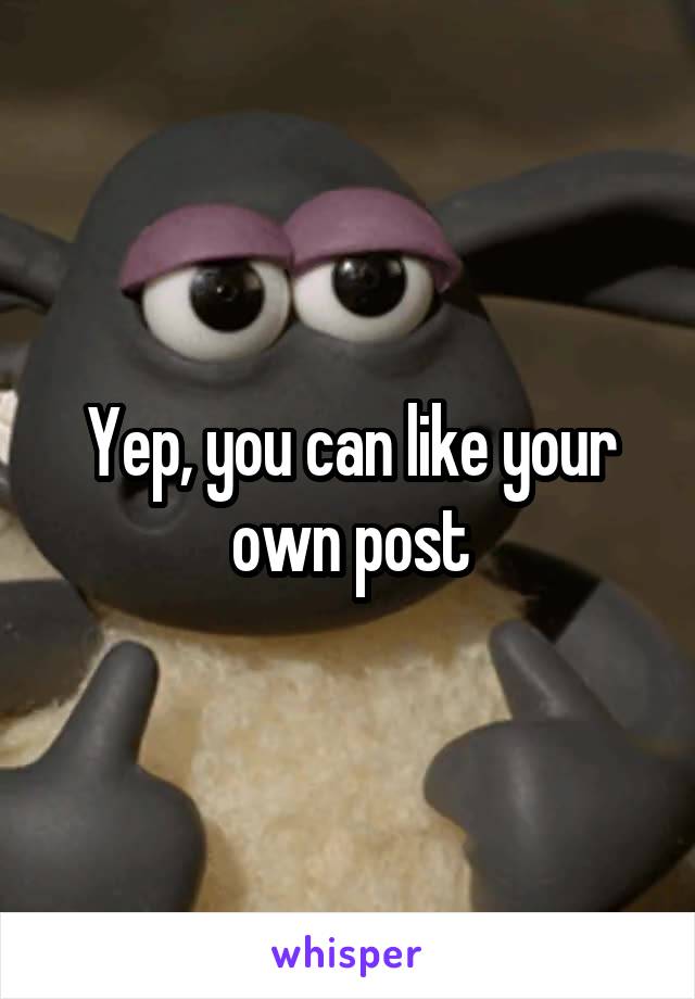 Yep, you can like your own post