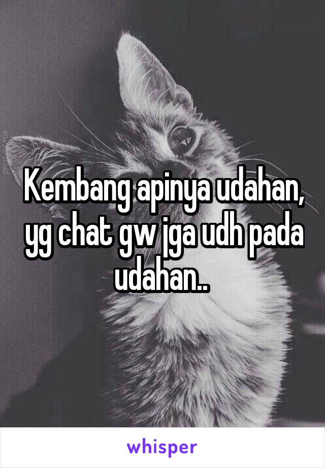 Kembang apinya udahan, yg chat gw jga udh pada udahan.. 