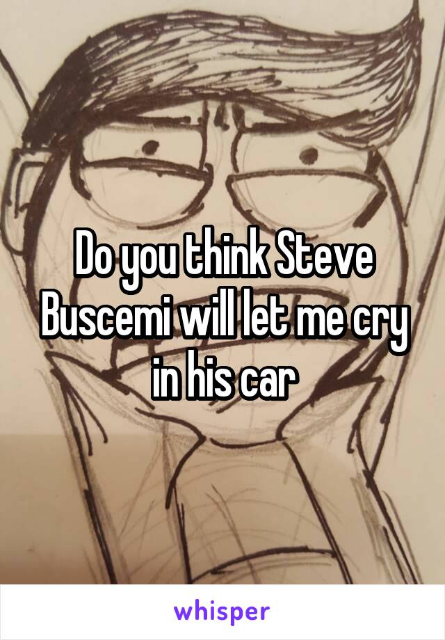 Do you think Steve Buscemi will let me cry in his car