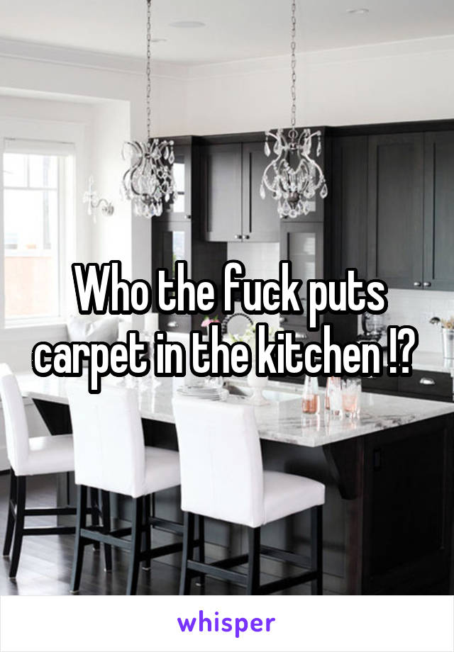 Who the fuck puts carpet in the kitchen !? 