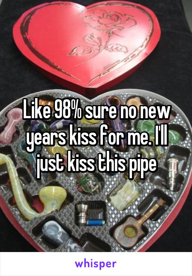 Like 98% sure no new years kiss for me. I'll just kiss this pipe