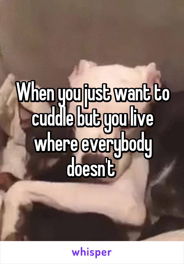 When you just want to cuddle but you live where everybody doesn't 