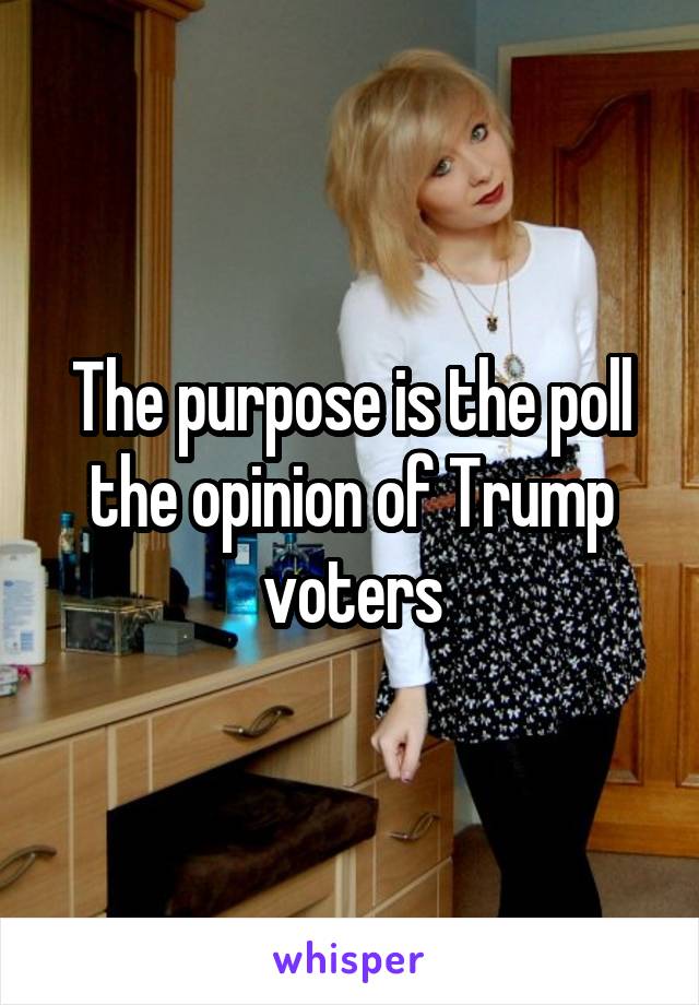 The purpose is the poll the opinion of Trump voters