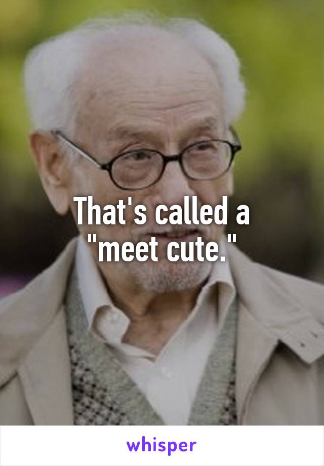 That's called a
"meet cute."