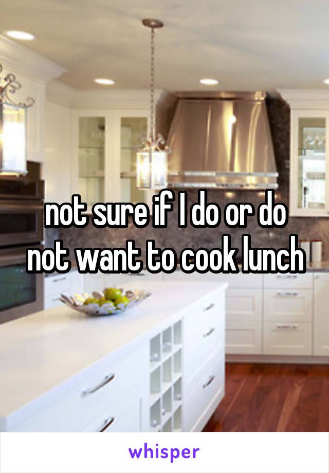 not sure if I do or do not want to cook lunch