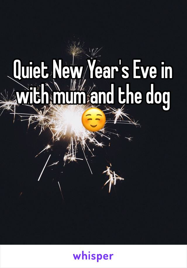 Quiet New Year's Eve in with mum and the dog ☺