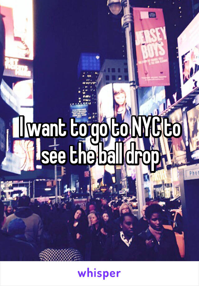 I want to go to NYC to see the ball drop